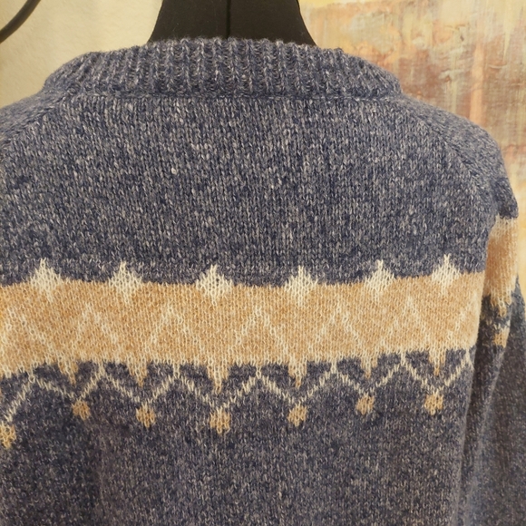 FAIR ISLE BLUE SWEATER - Medium - NWOT Fall & Winter Luxury! Kiel KJP Style! - Picture 6 of 6